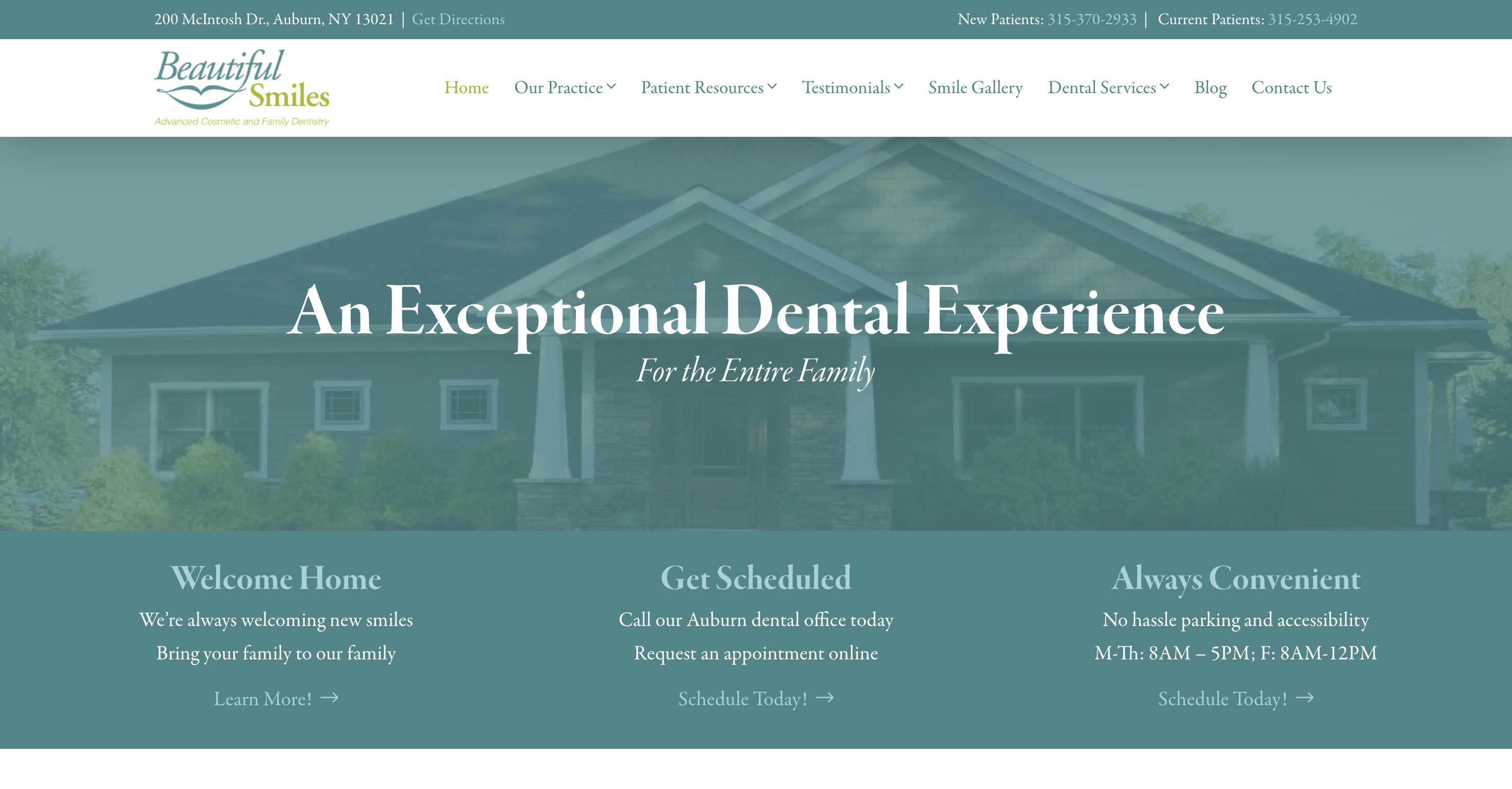 Beautiful Smiles of Auburn dental practice website
